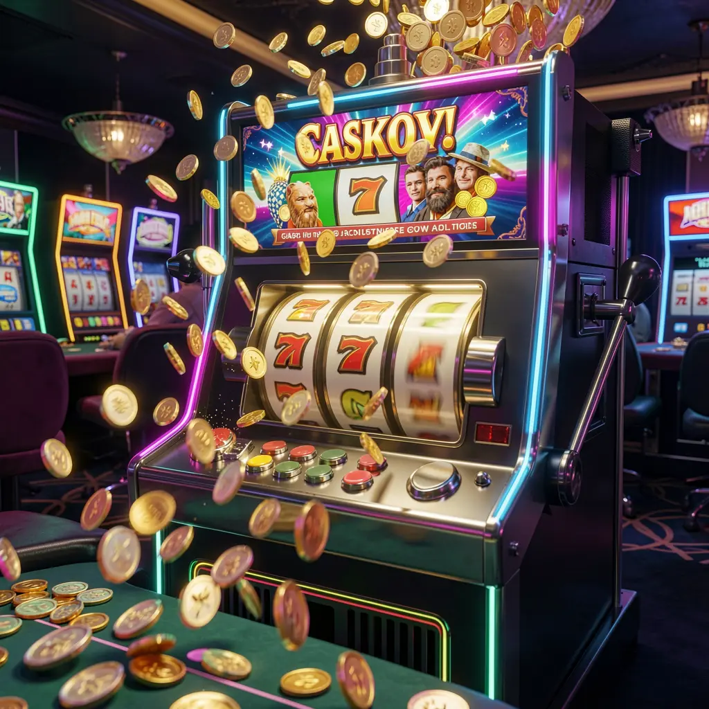 Modern illuminated slot machine with spinning reels and falling coins highlighting the immersive slot gaming experience at GO778 for players in the Philippines